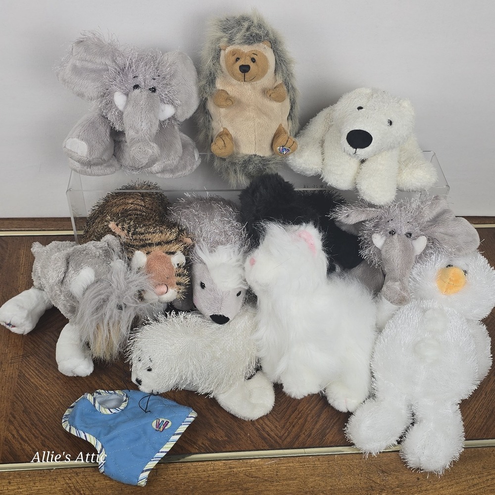 GANZ Webkinz Plush Stuffed Animal Toys Lot Elephant Cat Dogs Hedgehog Porcupine